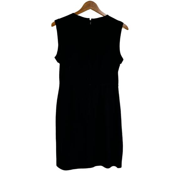 Theory Rev Korka Black Fit & Flare Sleeveless V-neck Crepe Dress Size 4 Piping - Picture 4 of 10